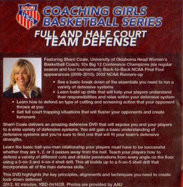 (Rental)-Aau Girls : Full & Half Court Team Defense Sherri Coale